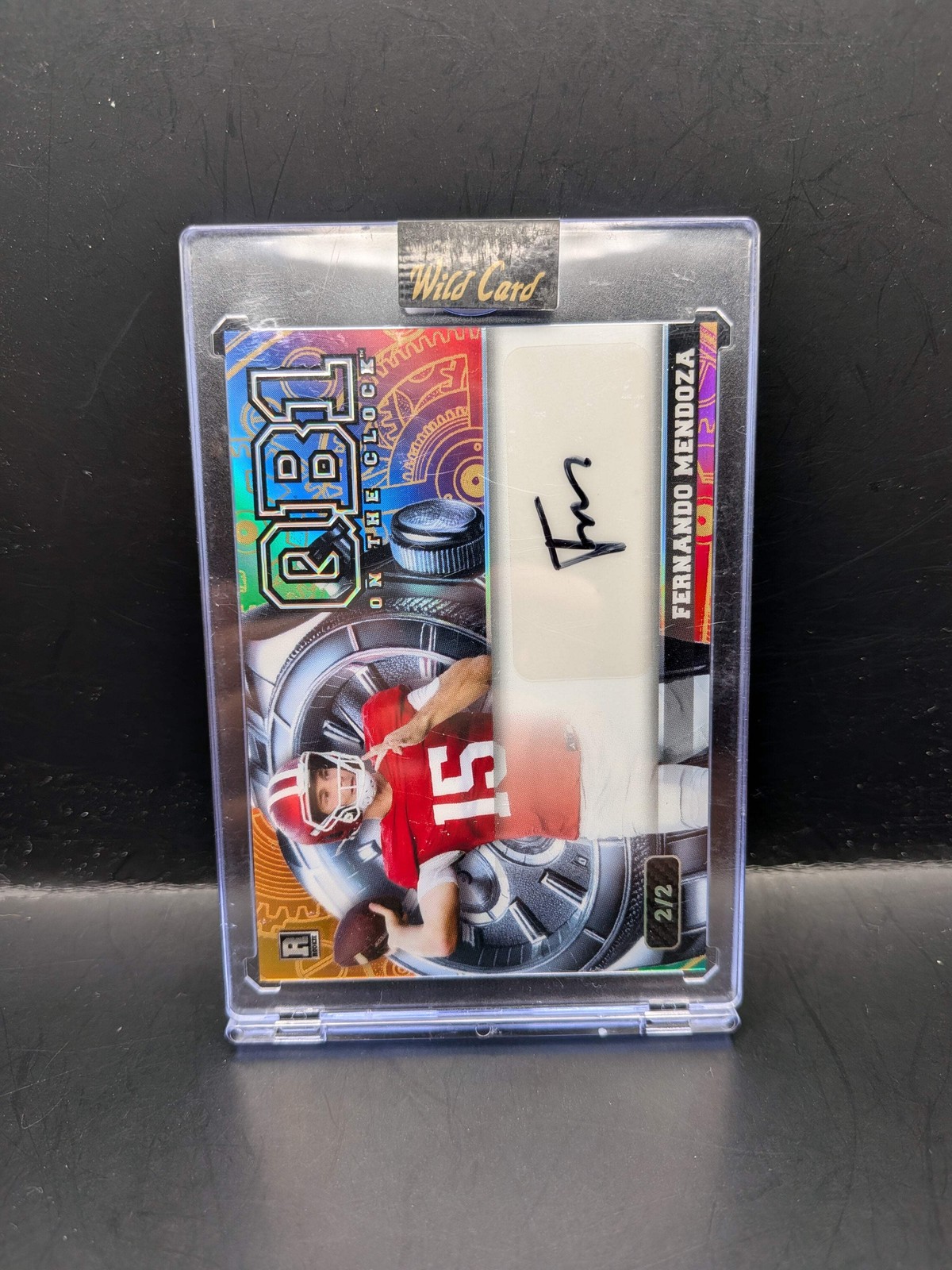 #A-OCW-RB-FM FERNANDO MENDOZA 2026 WILD CARD RAIDERS ON THE CLOCK AUTO 2/2