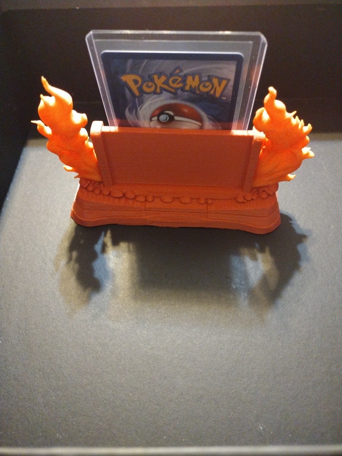 3d printed Fire Elemental Card Display Stand!! Great For Pokemon And Other TCG!!