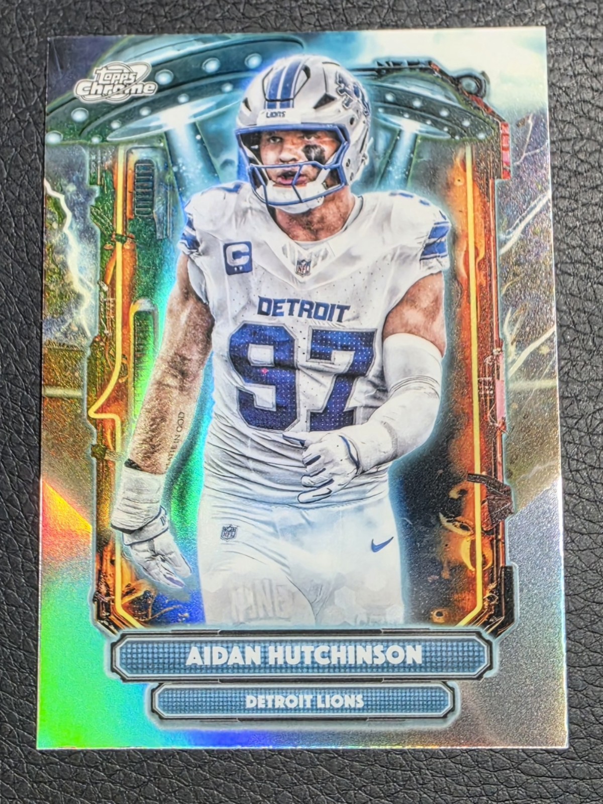 2025 Topps Chrome Cosmic #ET-19 Extraterrestrial Talents Aidan Hutchinson Lions