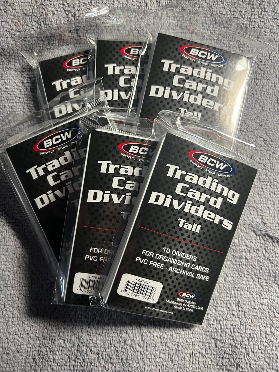 60 (6 pks) BCW TRADING CARD DIVIDERS – BRAND NEW – 1-TCD-TALL – LARGER SIZE