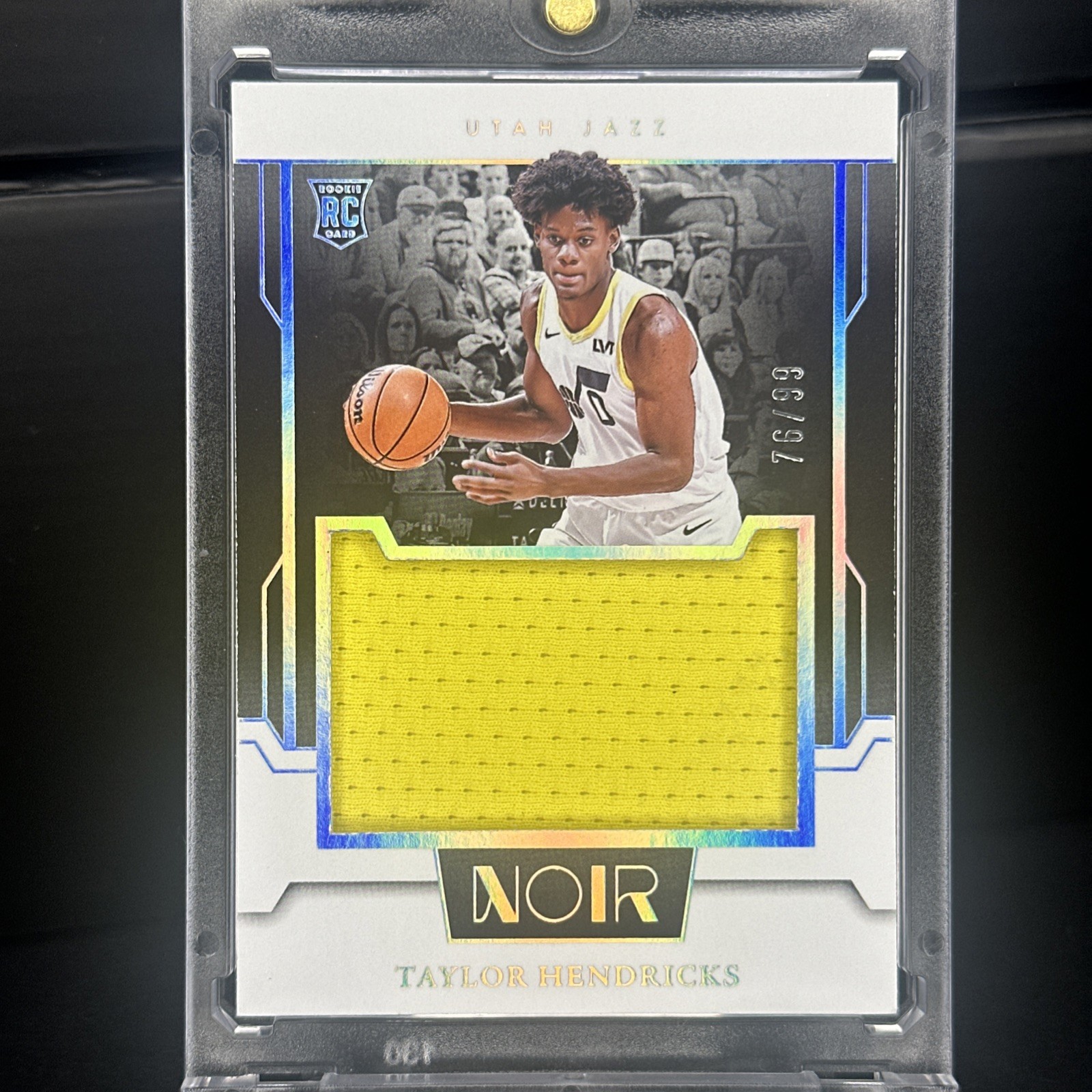 💎✅ /99 RC 2023-24 Panini Noir – Rookie Jumbo Material Taylor Hendricks #RJM-HEN