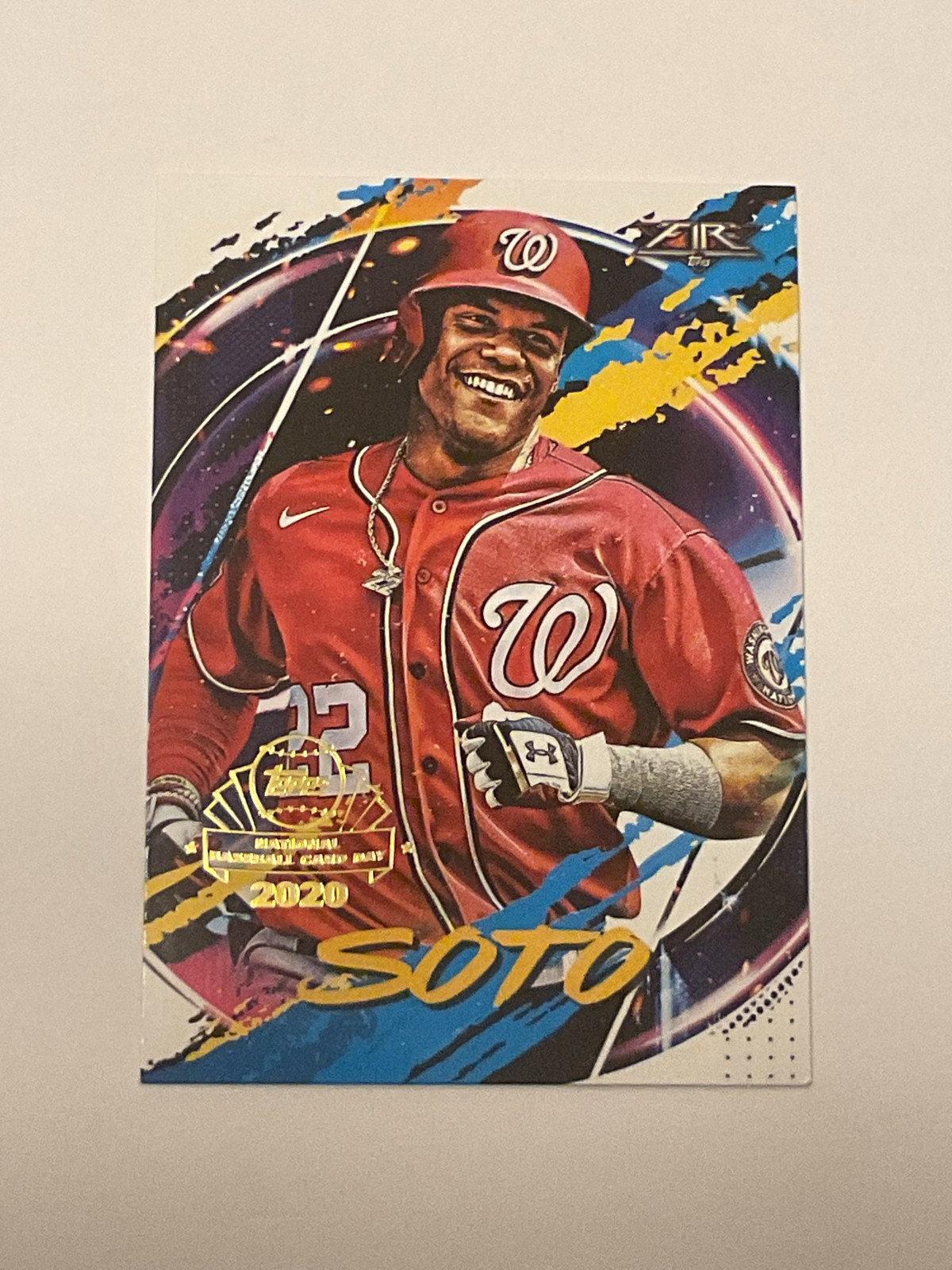 2020 Topps Chrome Topps Fire Preview National Baseball Card Day – Juan Soto #FP6