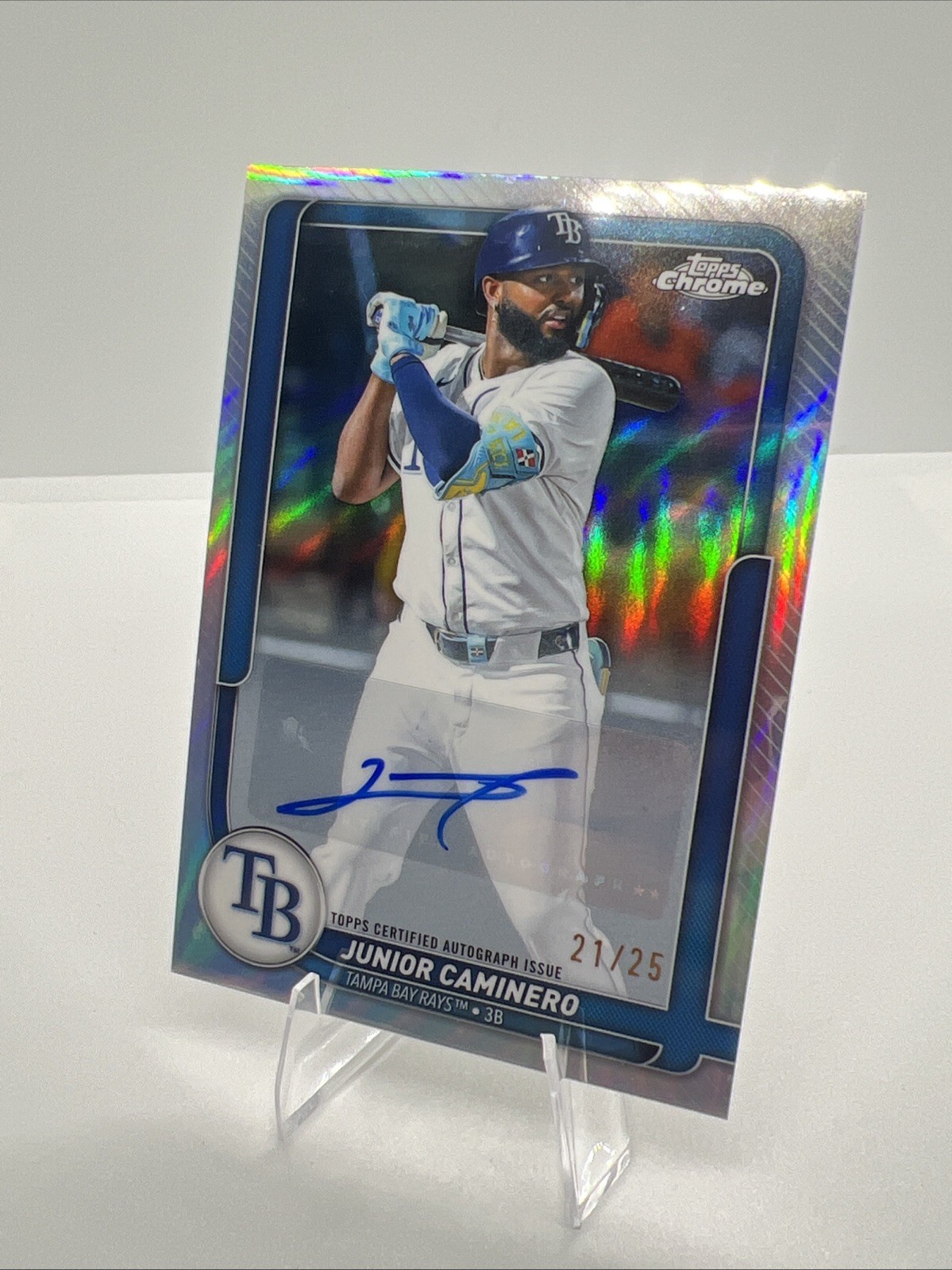 Junior Caminero Auto /25 Topps Chrome Flagship Exclusive 2026 Tamps Bay Rays 24