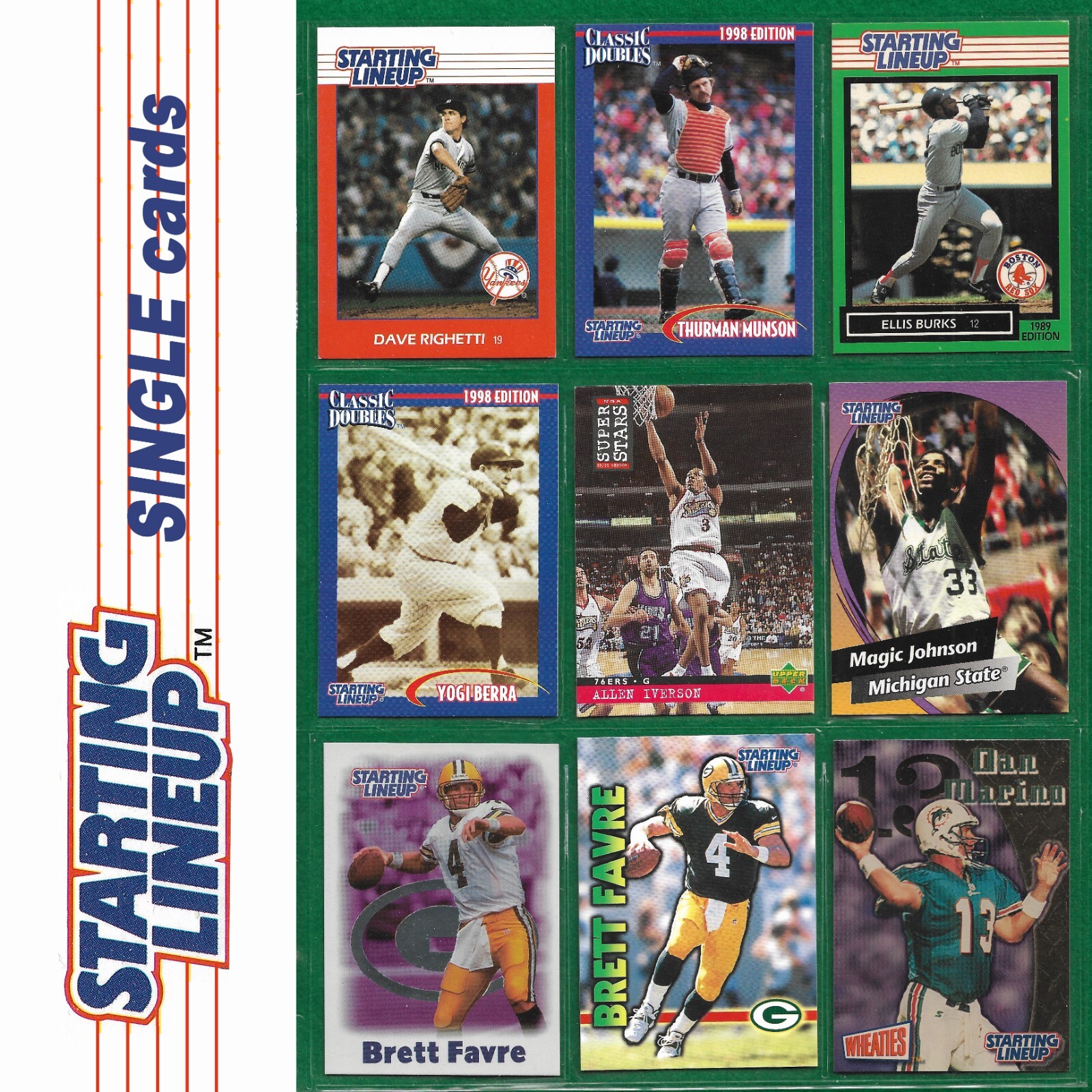 Starting Lineup 1988 1989 1997 1998 1999 2000 SINGLES cards – MLB NFL NBA