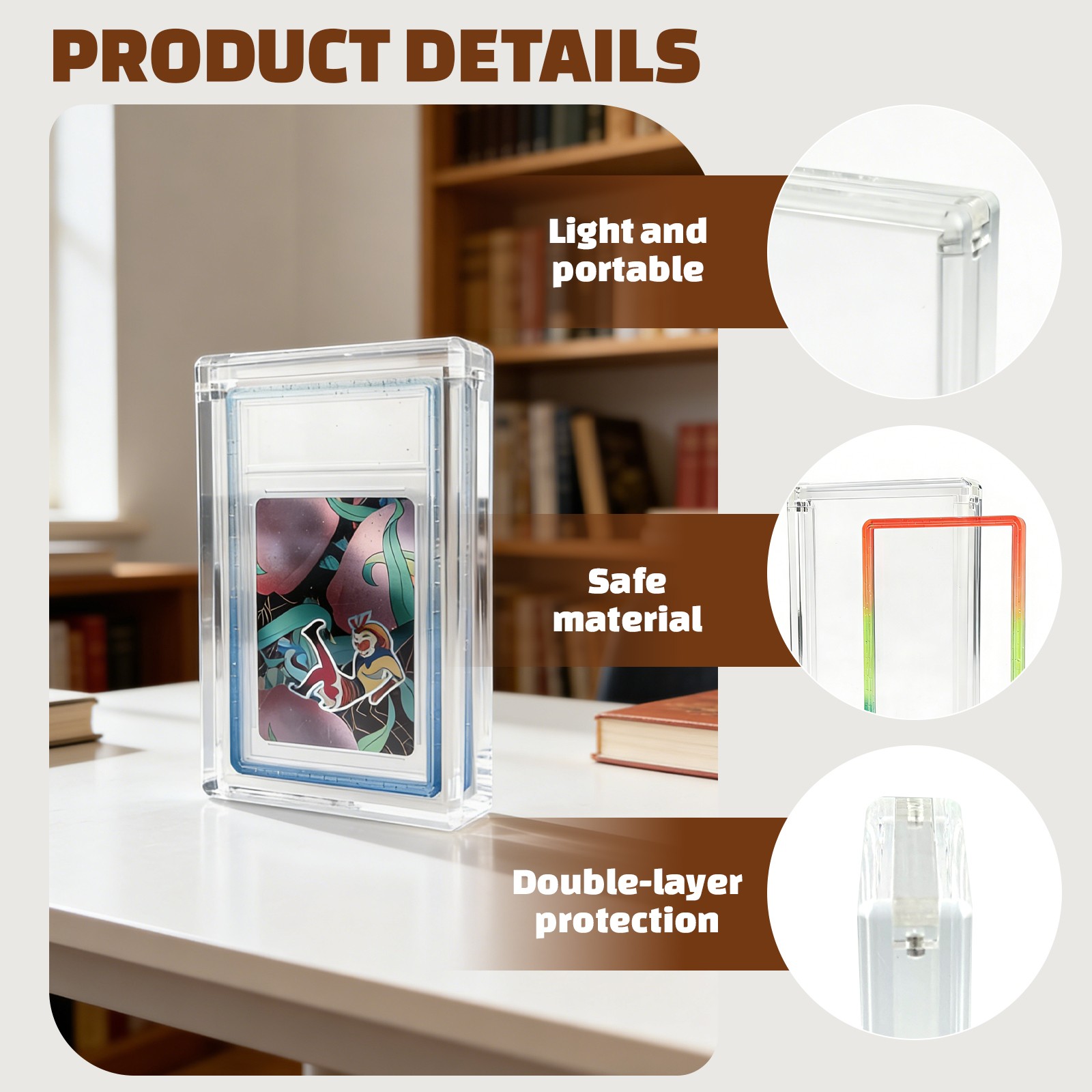 Display Set For 35pt PSA: Acrylic Clear Stand+Graded Bumper Guard With PC Panel