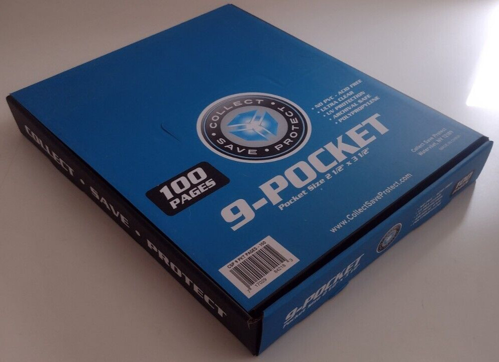CSP 100 ct Lot 9 Pocket Standard Card Protective Pages NIP New Protector