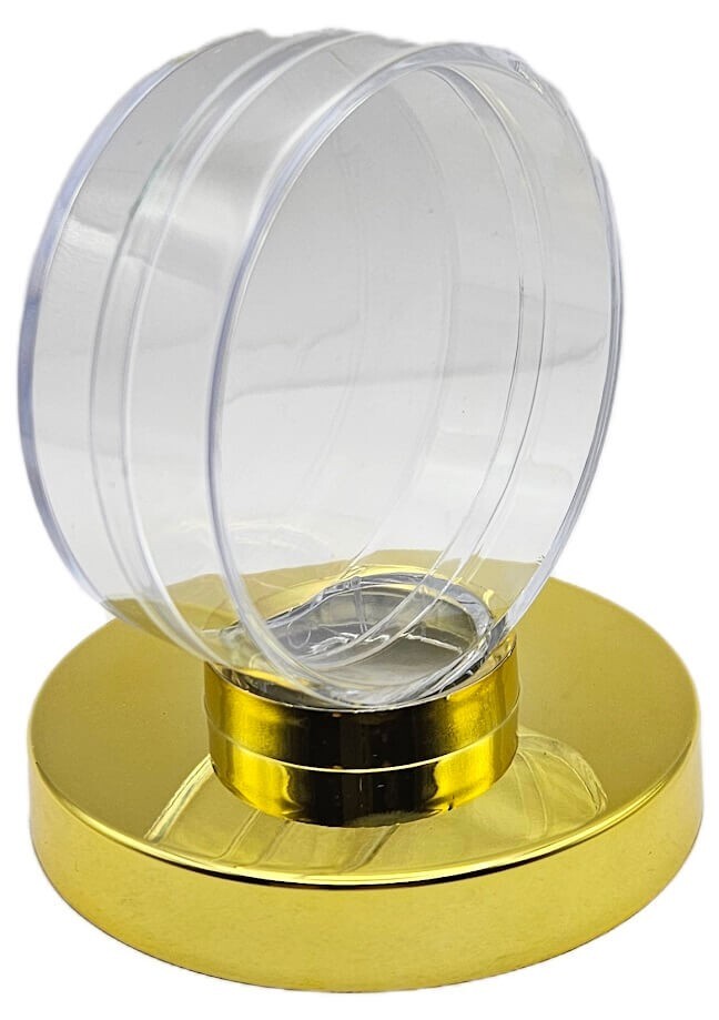 CSP Gold Base Puck Holder Protective Display Case For Hockey Pucks Gold Pedestal