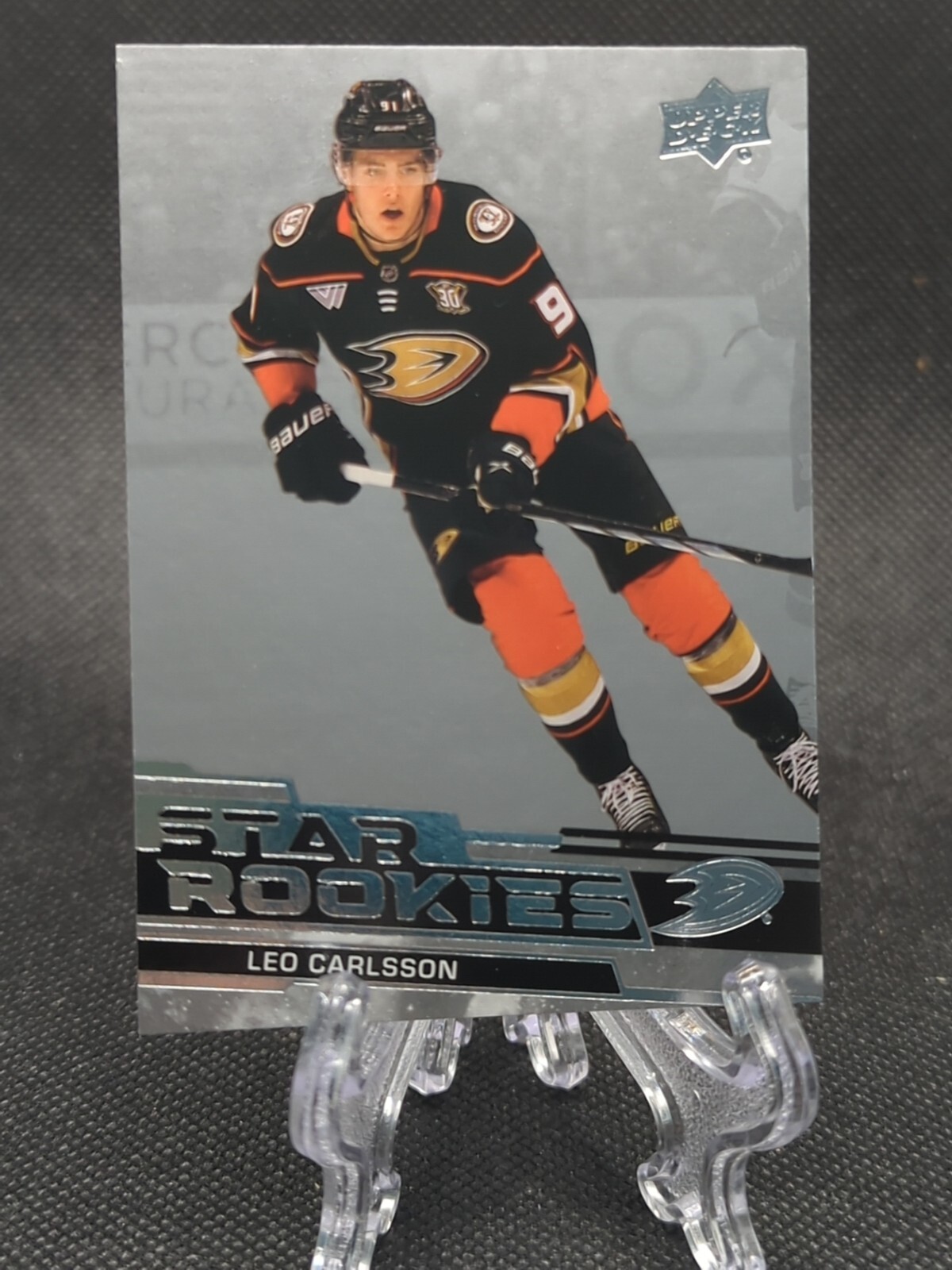 2023-24 UD Star Rookies Leo Carlsson #7 (RC) Anaheim Ducks