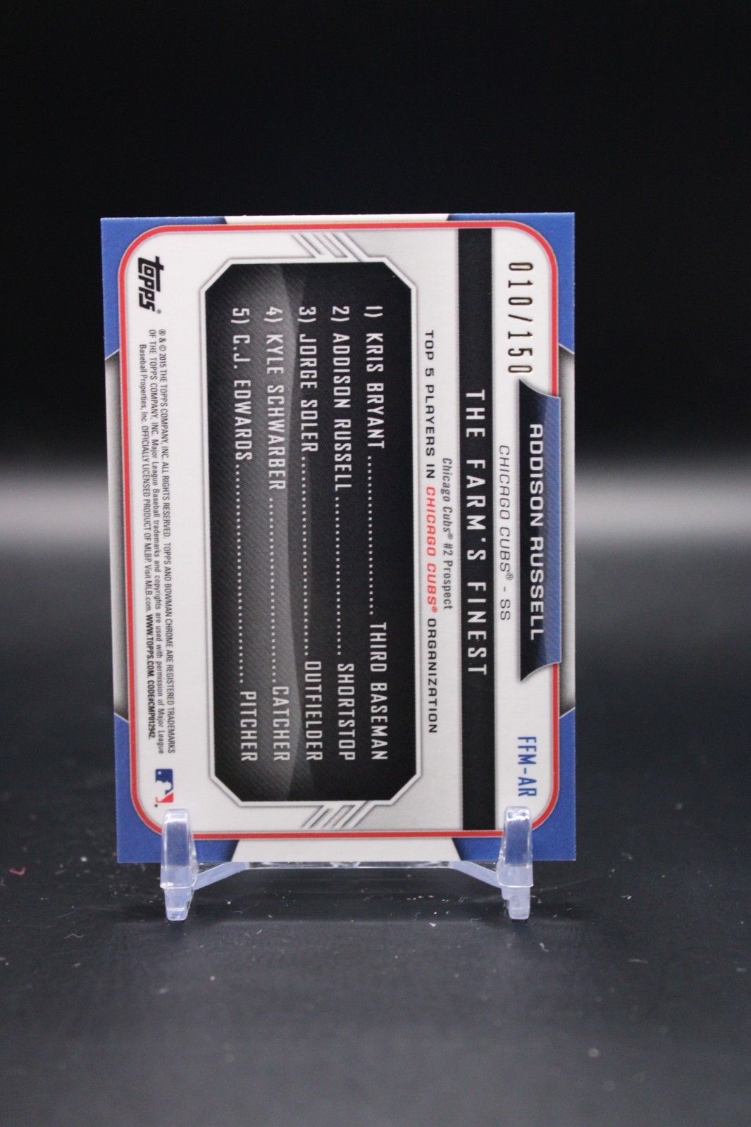 Addison Russell, Chicago Cubs, 2015 Bowman Chrome, Mini Shimmer, /150, #FFM-AR