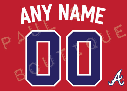 Atlanta Braves Lettering Kit for an Authentic, Replica or Youth Red 2023 Jersey
