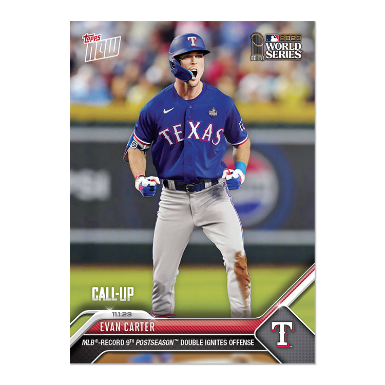 EVAN CARTER XRC 2023 TOPPS NOW #1073 TEXAS RANGERS🔥 (WORLD SERIES GAME 5)
