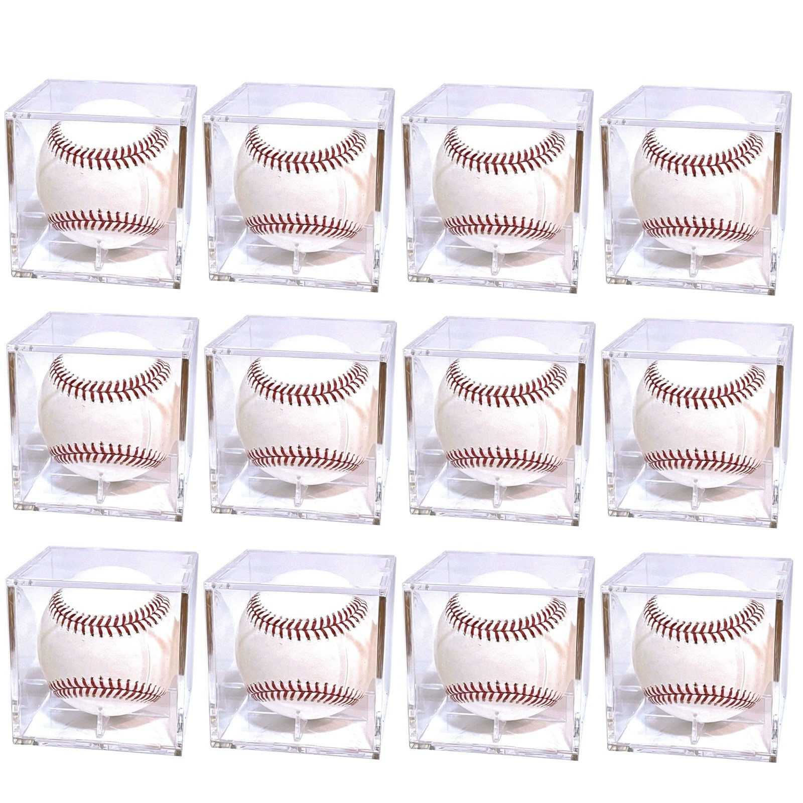 Baseball Cubes 12 pack | UV Blocking Display Ball Holder Stand New