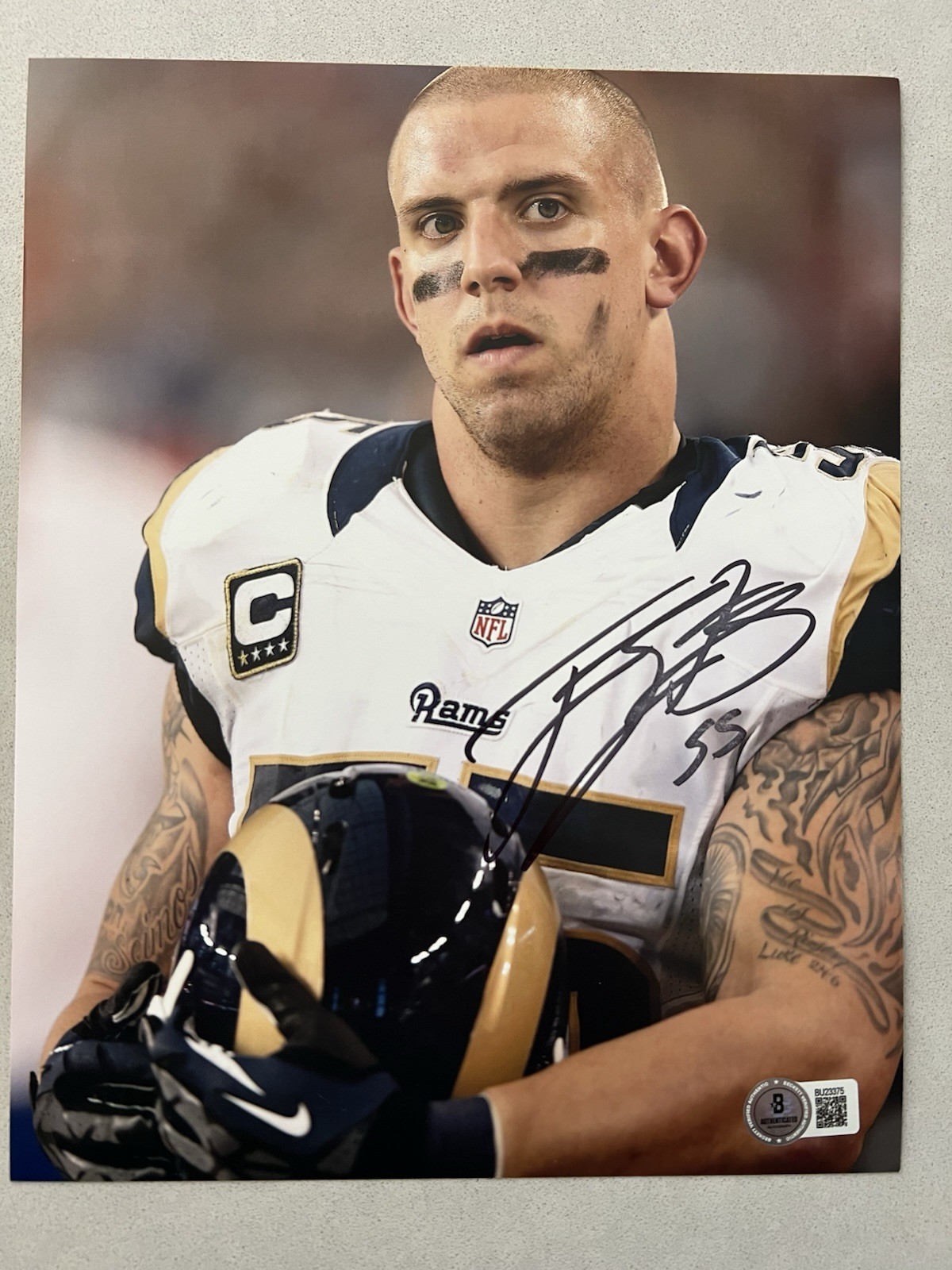 James Laurinaitis autographed signed 8×10 photo Beckett BAS COA Ohio State Rams