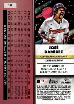 José Ramírez 2025 Topps Chrome Cosmic #107 Cleveland Guardians