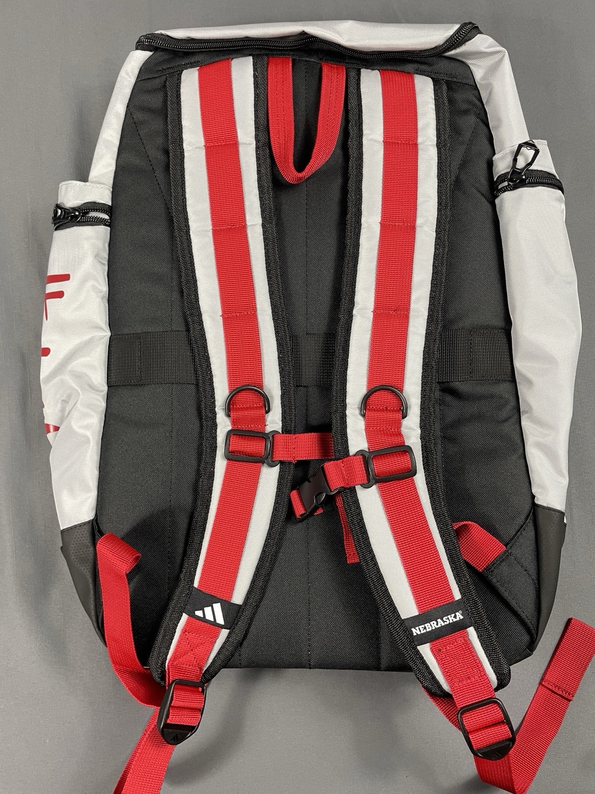 New Adidas 5-Star Team 2 Backpack Gray/Red Nebraska Huskers