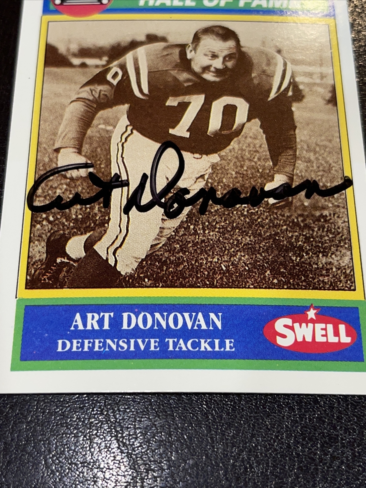 Art Donovan Autographed Signed 1990 Swell Pro Football Hall Of Fame Card #62