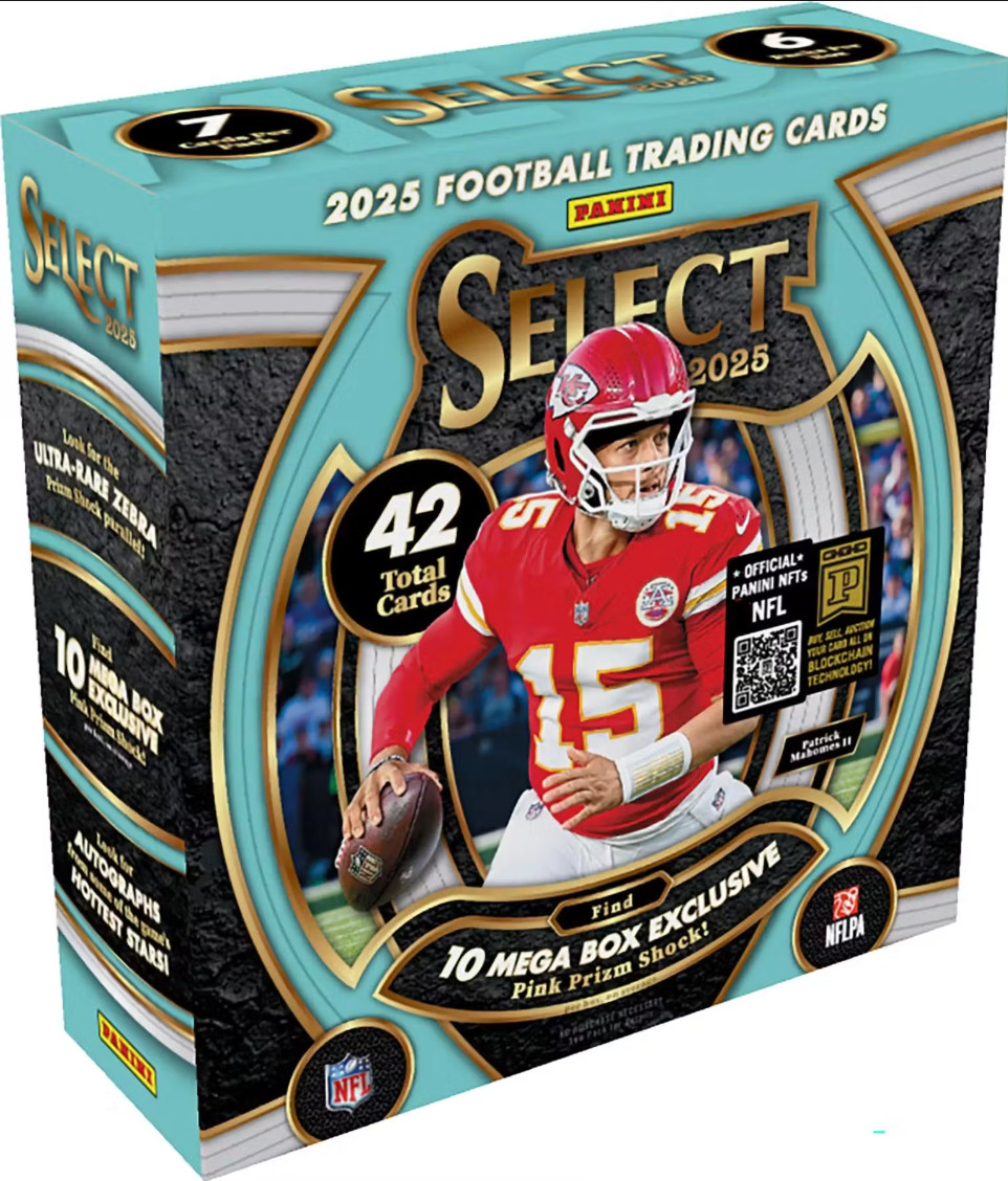 2025 Panini Select Football 42 Card Mega Box (Pink Prizm Shock Parallels!)