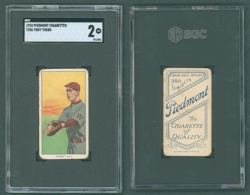 1909-1911 T206 Tony Thebo Waco SL Southern League SGC 2