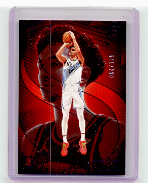 ZACCHARIE RISACHER 2024-25 PANINI SILHOUETTE ROOKIE PURPLE HAWKS RC /125