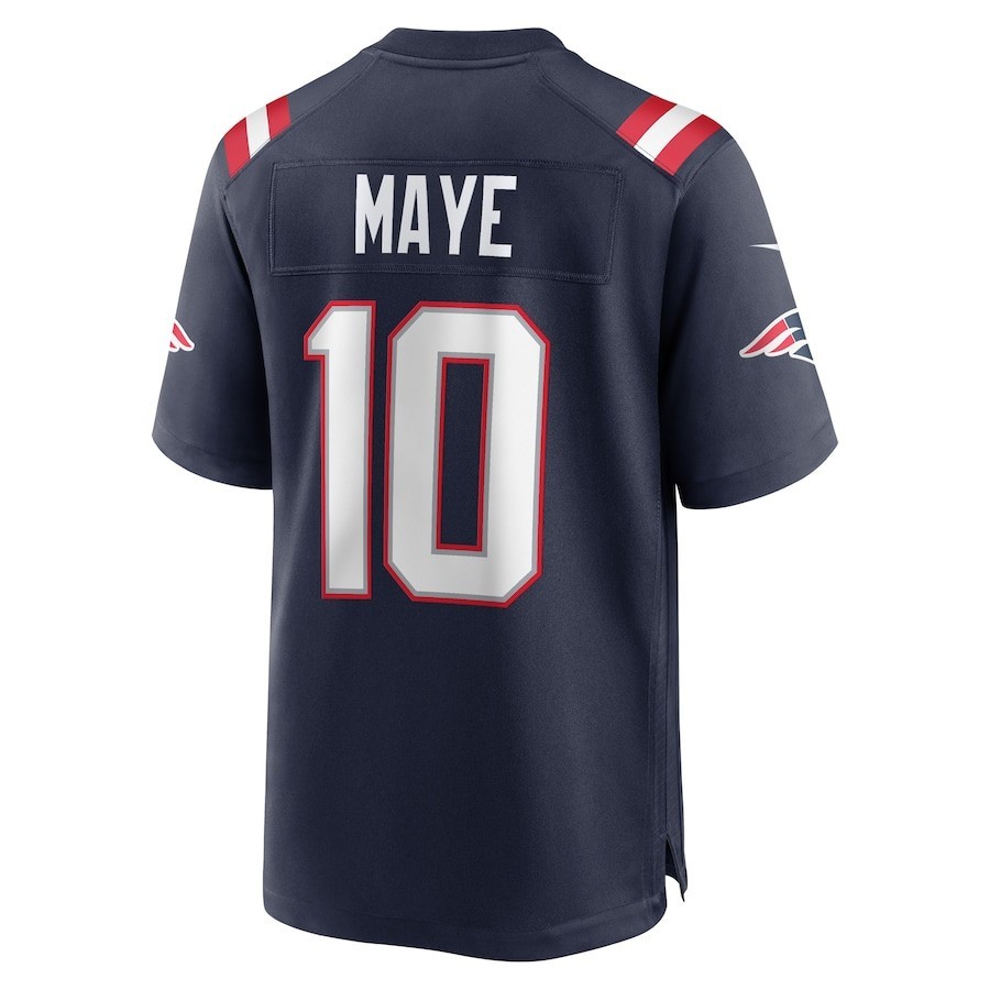 Men’s Drake Maye Red Player Game Jersey – Fully Stitched