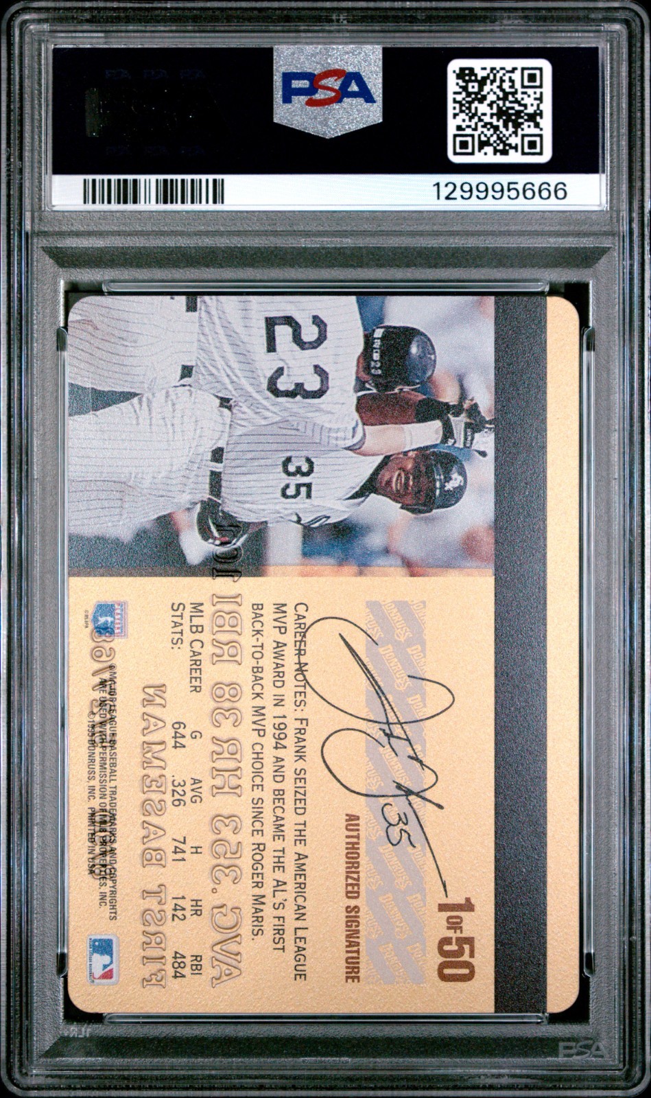 1995 Studio Gold 1 Frank Thomas PSA 9 5807