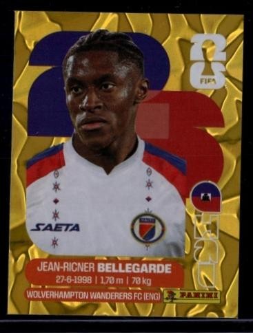 2026 Panini World Cup Sticker Jean-Ricner Bellegarde Haiti Gold Crumple