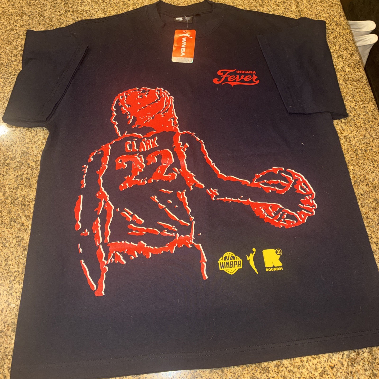 Unisex round21 Caitlin Clark Navy Indiana Fever Indiana Bound T-Shirt Size XL