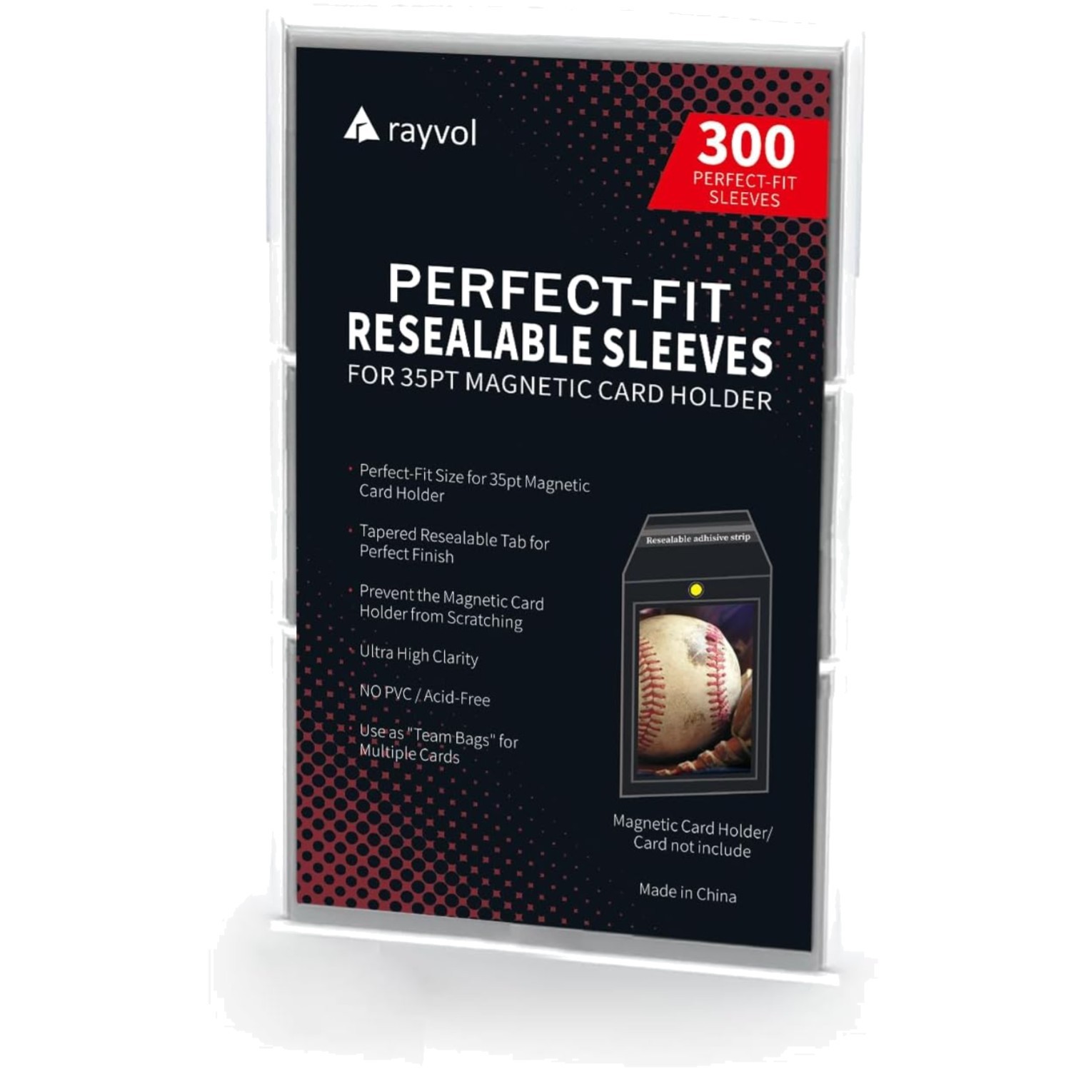 Resealable Team Bags for 35PT Magnetic Card Holders, Exact Fit Sleeves for 35…