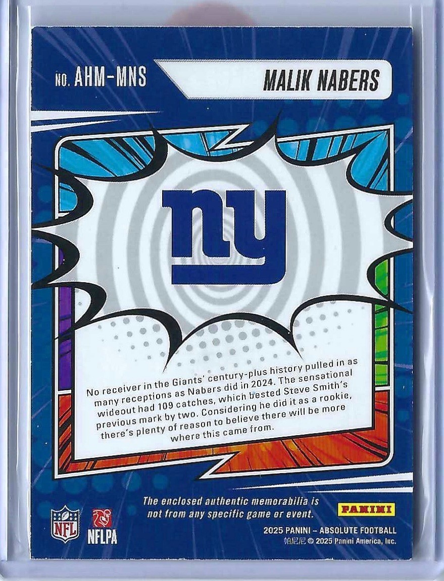 2025 Absolute Heros Patch /99 MALIK NABERS #AHM-MNS C701