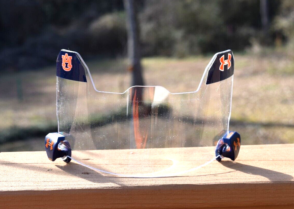 Auburn Football UNDER ARMOUR Helmet VISOR SHIELD – TEAM ISSUED Decals & Clips