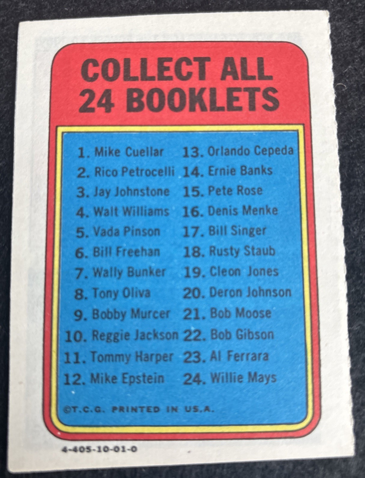 1970 TOPPS BOOKLET # 17 BILL SINGER EX C 7052