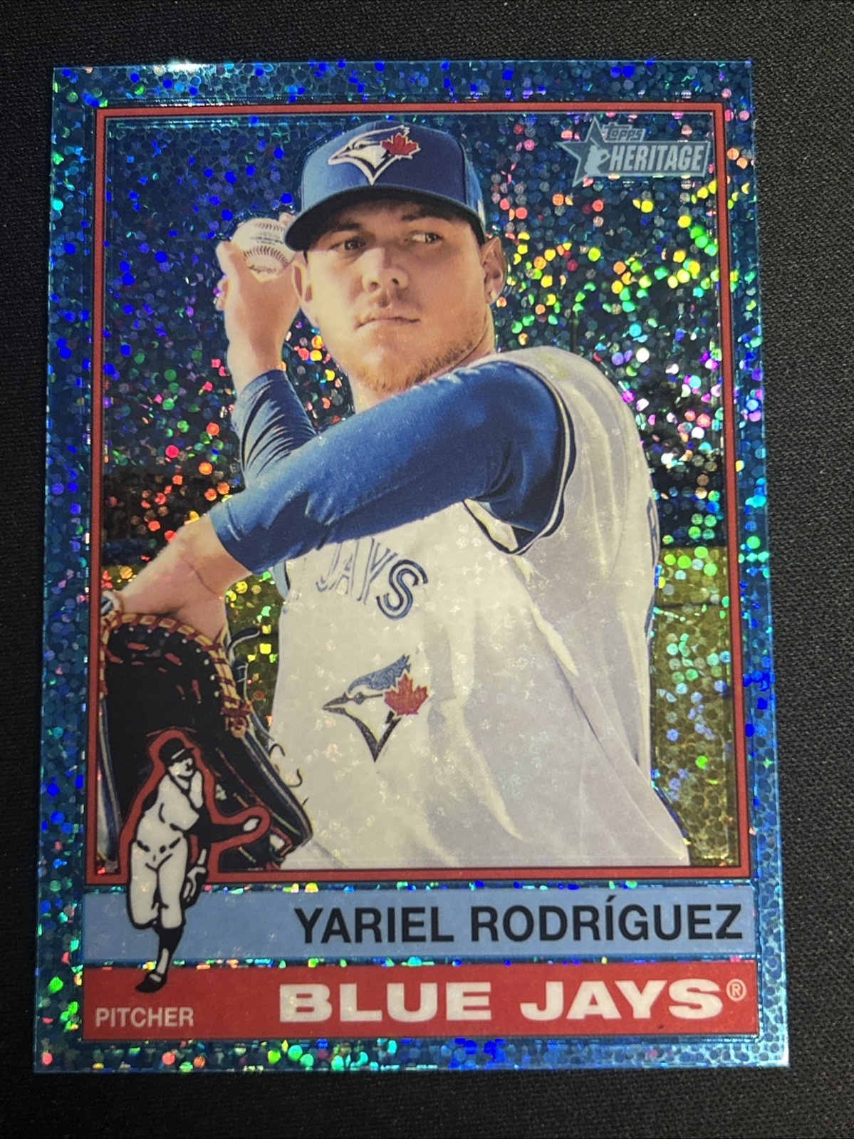 🔥Yariel Rodriguez 2025 Topps Heritage #357 Chrome Light Blue Sparkle Refractor