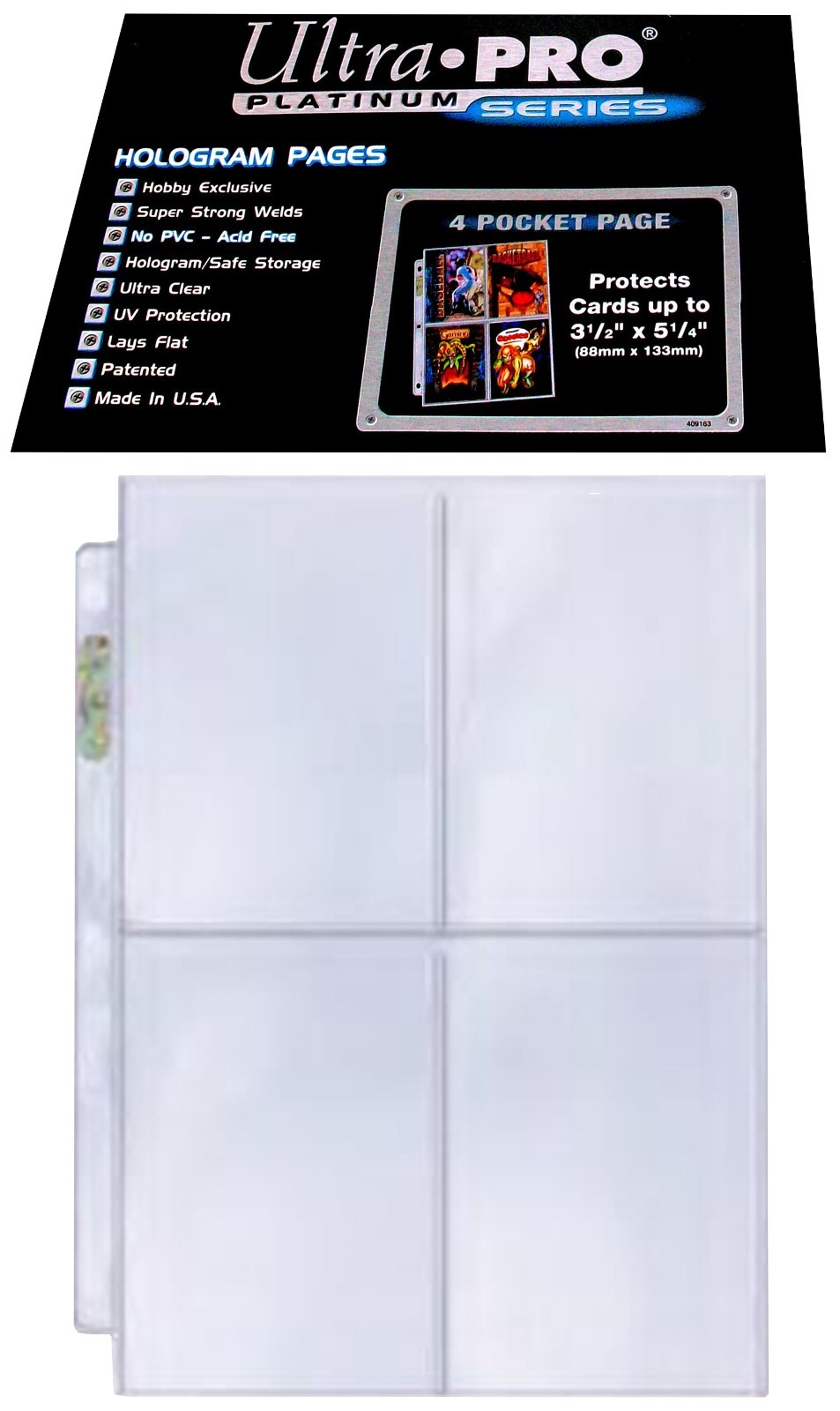 25 Ultra Pro Platinum 4-Pocket Pages Sheets Binder 3-1/2 x 5-1/4 Protectors