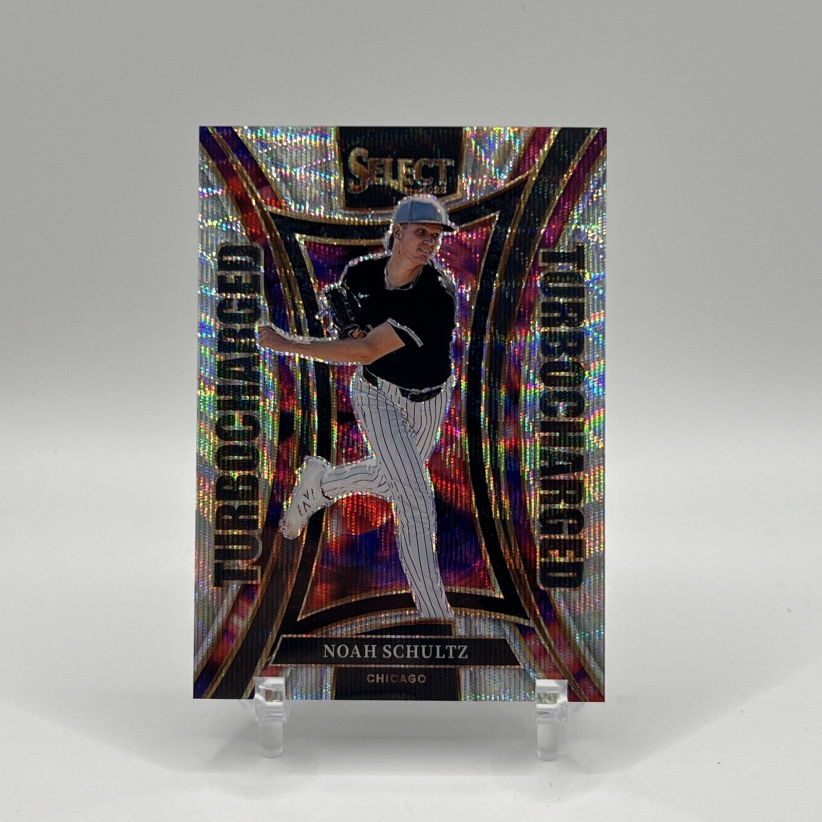 2025 Panini Select – Turbocharged Noah Schultz #17 Silver Wave Prizm /199 (RC)