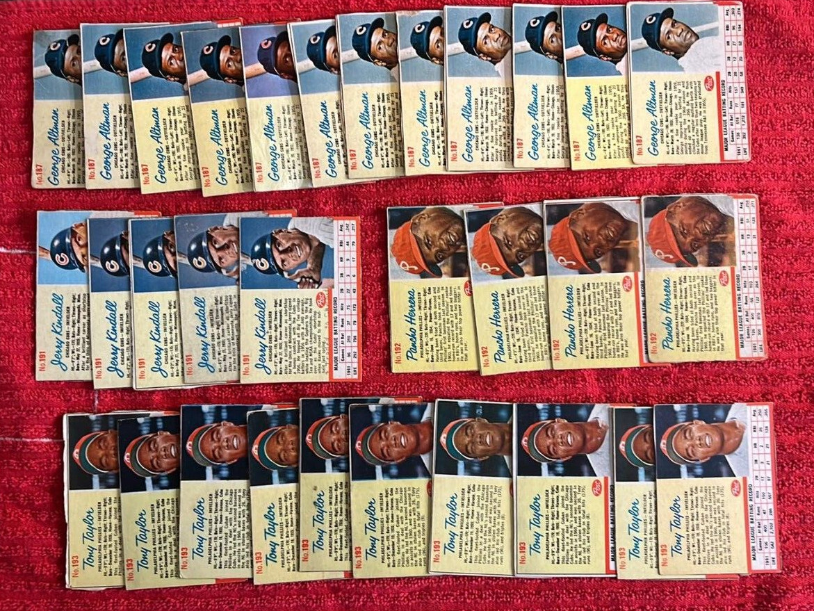 READ READ HUGE 150CT 1961 1962 POST BASEBALL CARD LOT DUPLICATES READ READ READ!