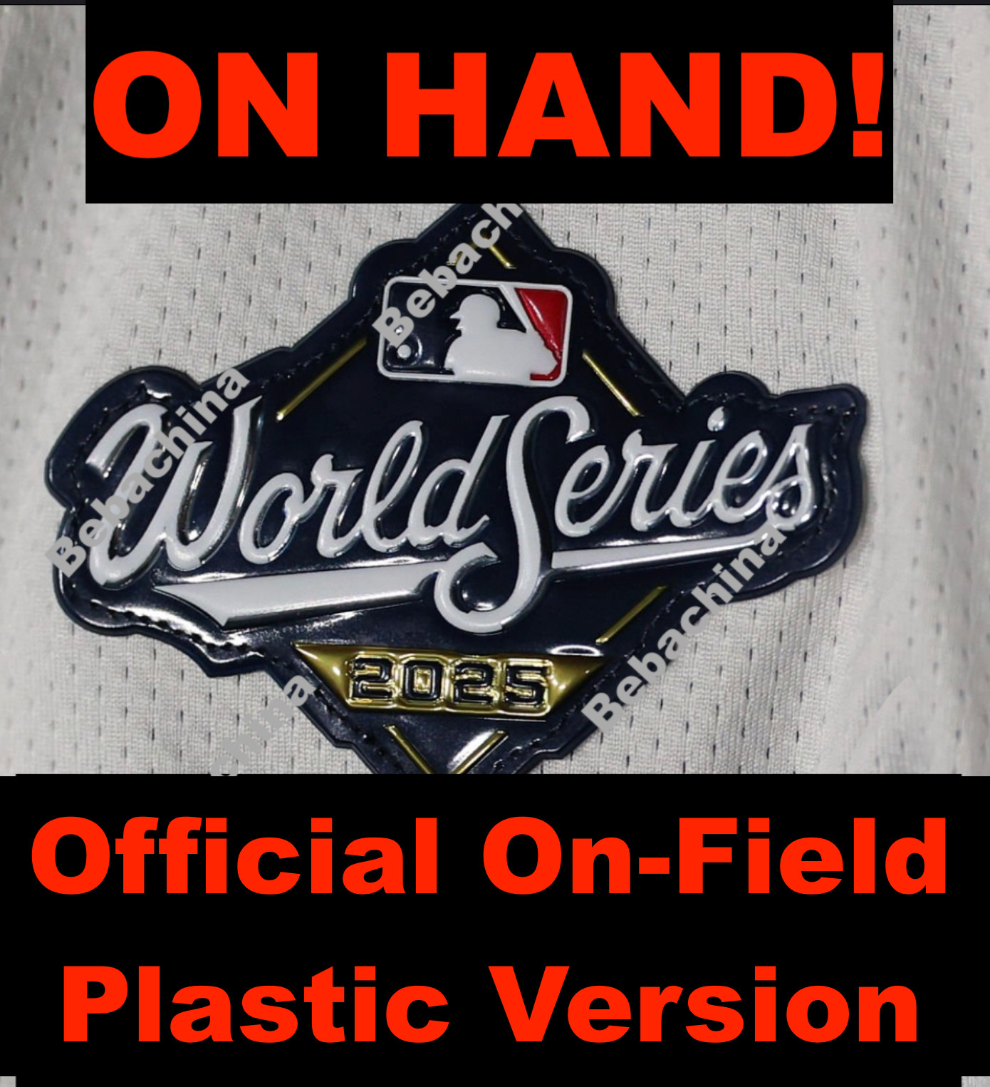 On Field Plastic MLB 2025 World Series Patch Jersey LA Dodgers Toronto Blue Jays