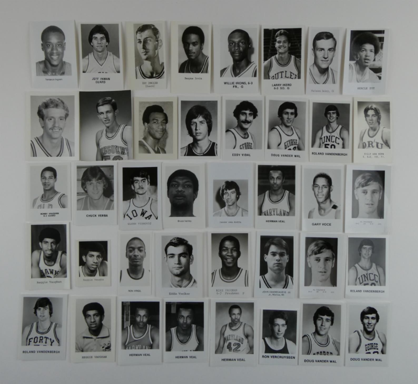 Lot of 163 College Basketball Press B&W Photos 1970’s Various Sizes