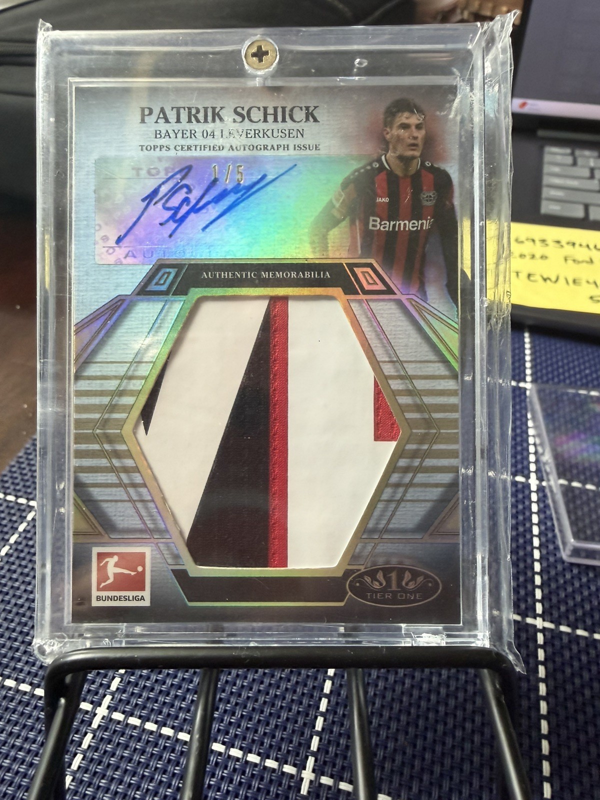 Patrik Schick 1/5 Prodigious Patches Auto 2021-2022 Topps Tier One – Bundesliga