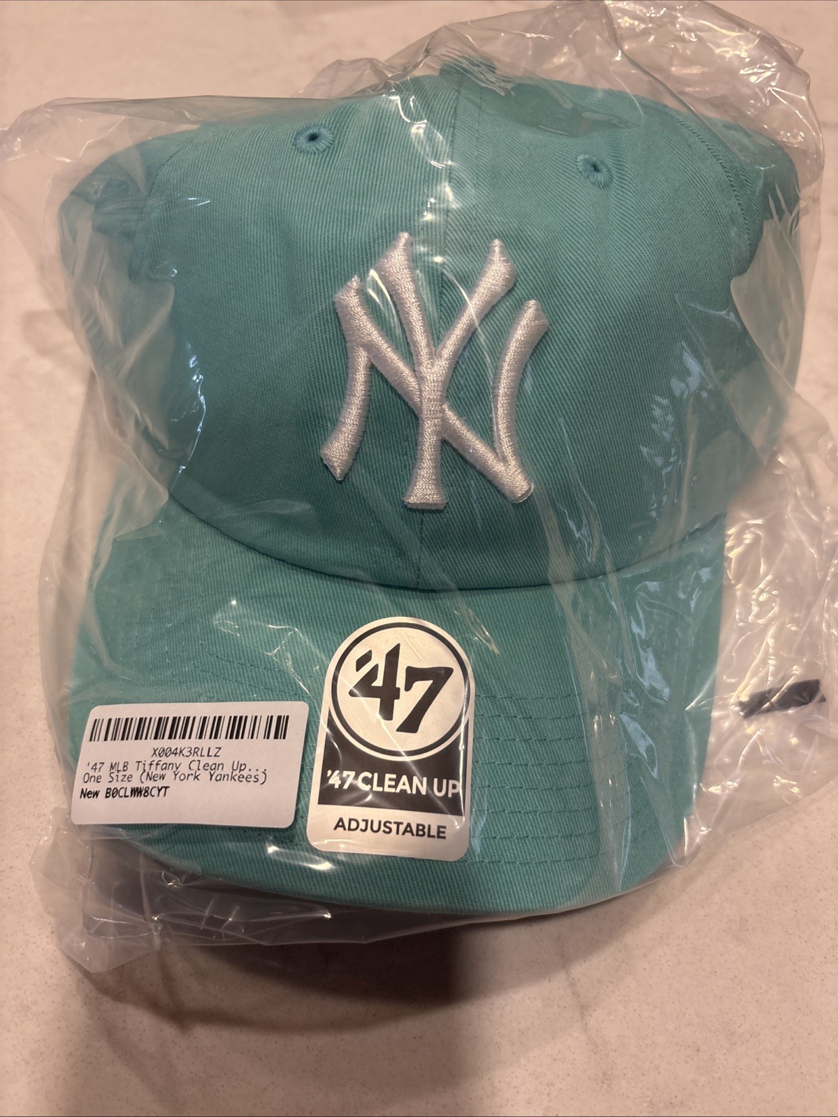 ’47 Brand NY Yankees Clean Up Adjustable Hat Adult OSFM Teal Blue MLB Hat