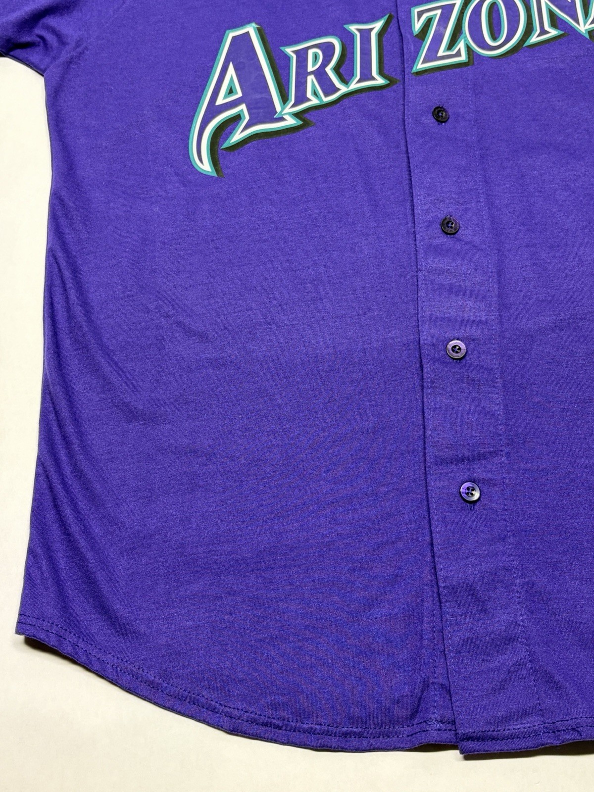 VTG Arizona Diamondbacks Purple Button Baseball Jersey XL Throwback USA Read***