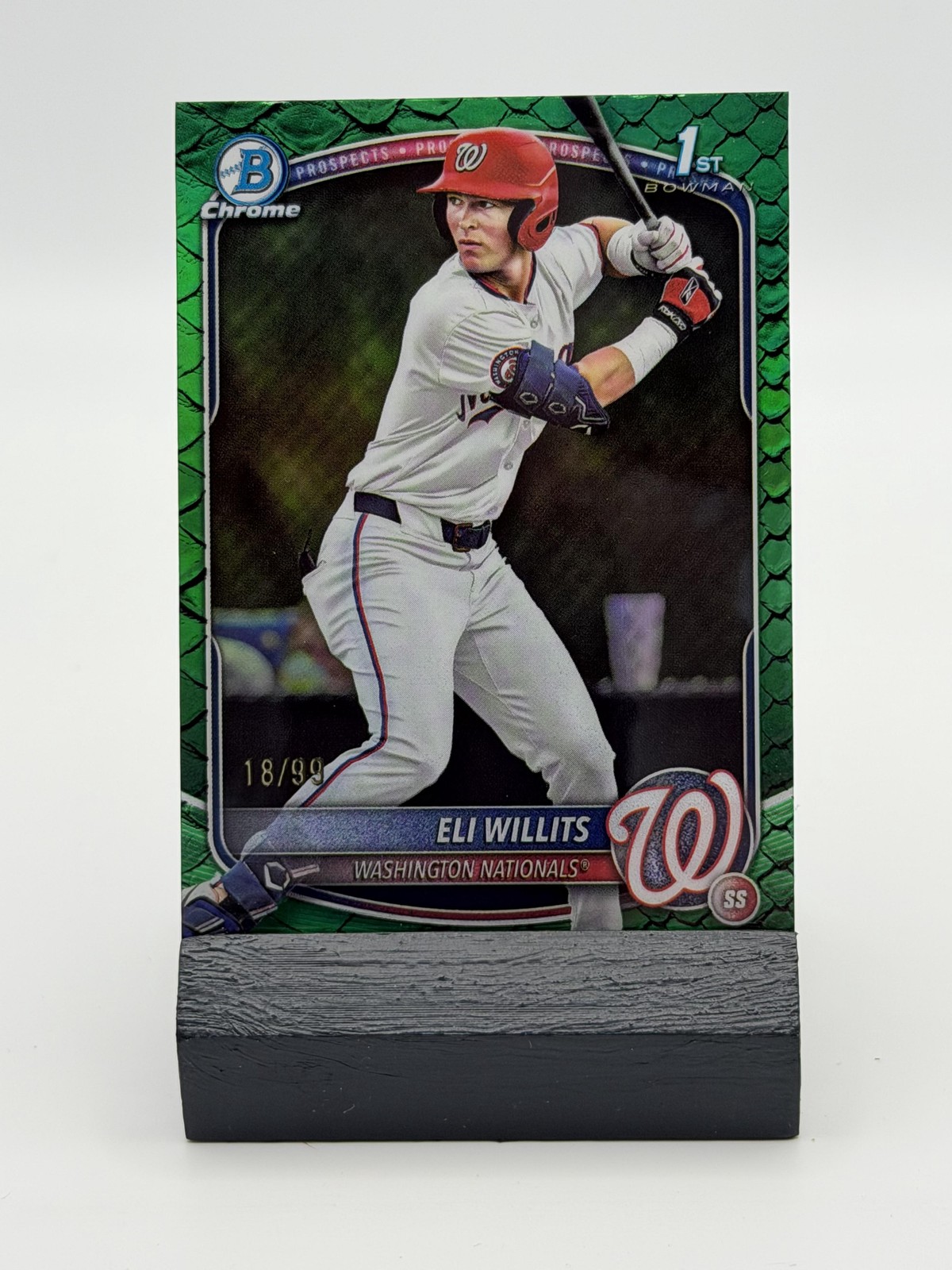 2025 Bowman Draft #BDC-1 Eli Willits Chrome Green Reptilian Refractor #/99