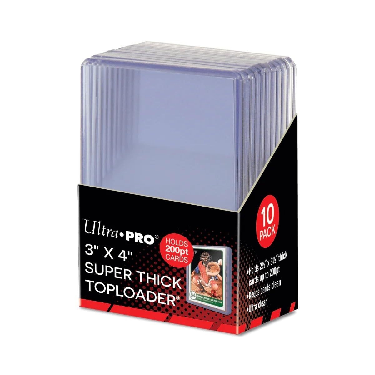 Ultra-Pro 159480 Toploader Game 3″ X 4″ Super Thick, 10 3 x 4 inches, Clear
