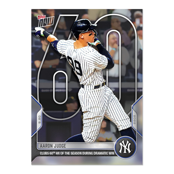 2022 TOPPS NOW #929 AARON JUDGE – CLUBS 60TH HOME RUN OF THE SEASON