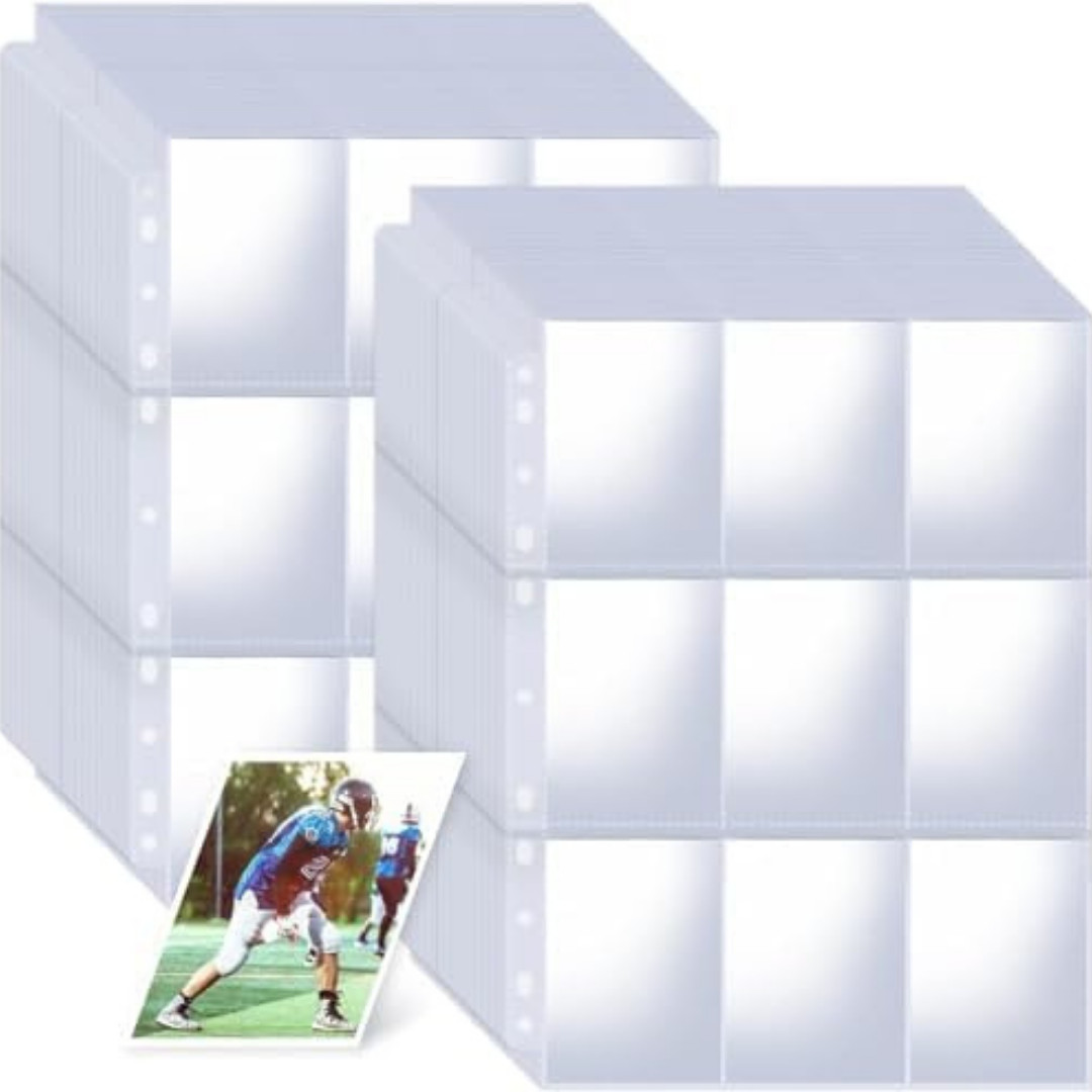 1800 Pockets Card Sleeves Binder Sheets, Trading Card Pages, Clear Sports Cards