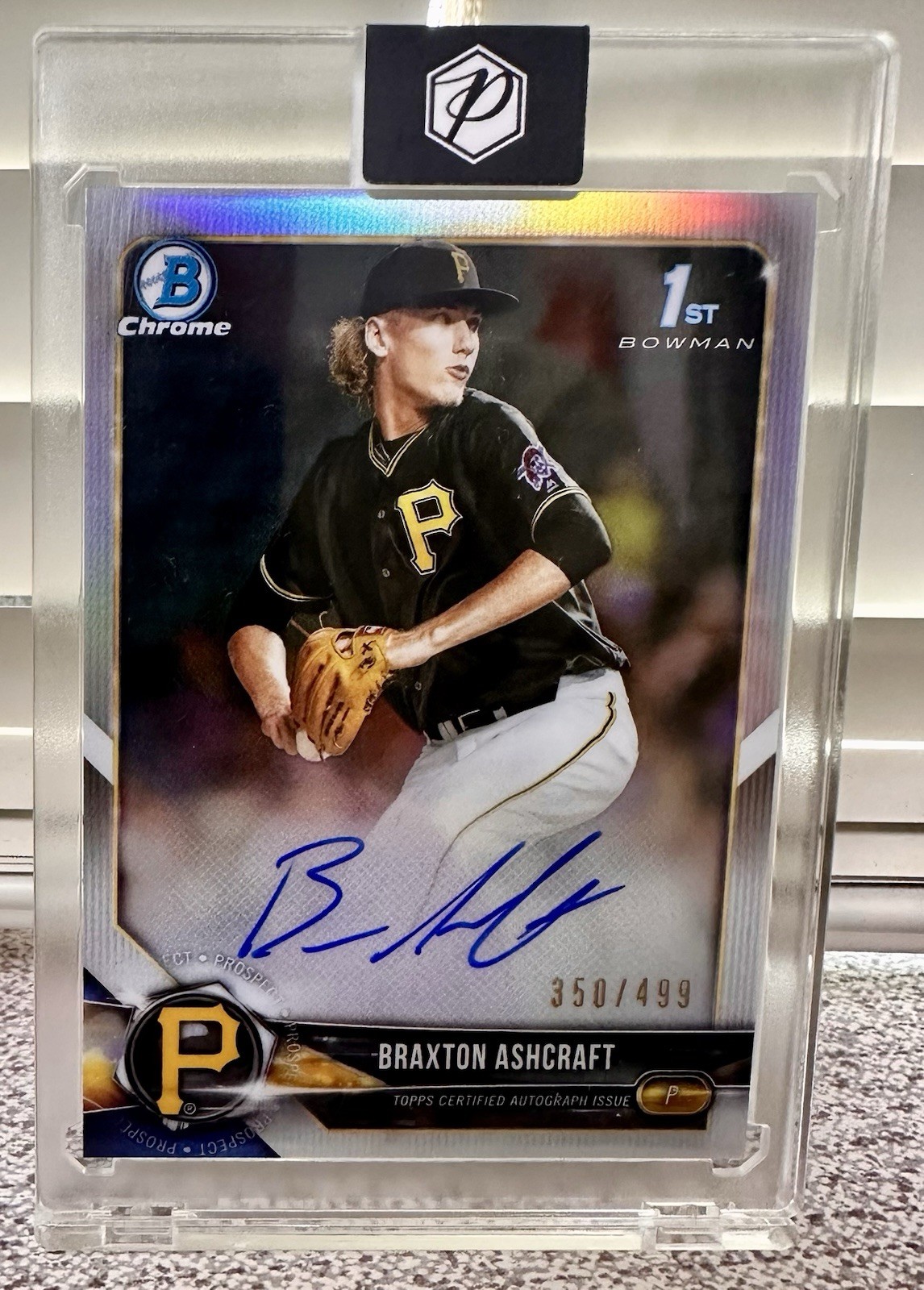 2018 1st Bowman Chrome Braxton Ashcraft Refractor Auto 350/499 RC Pirates