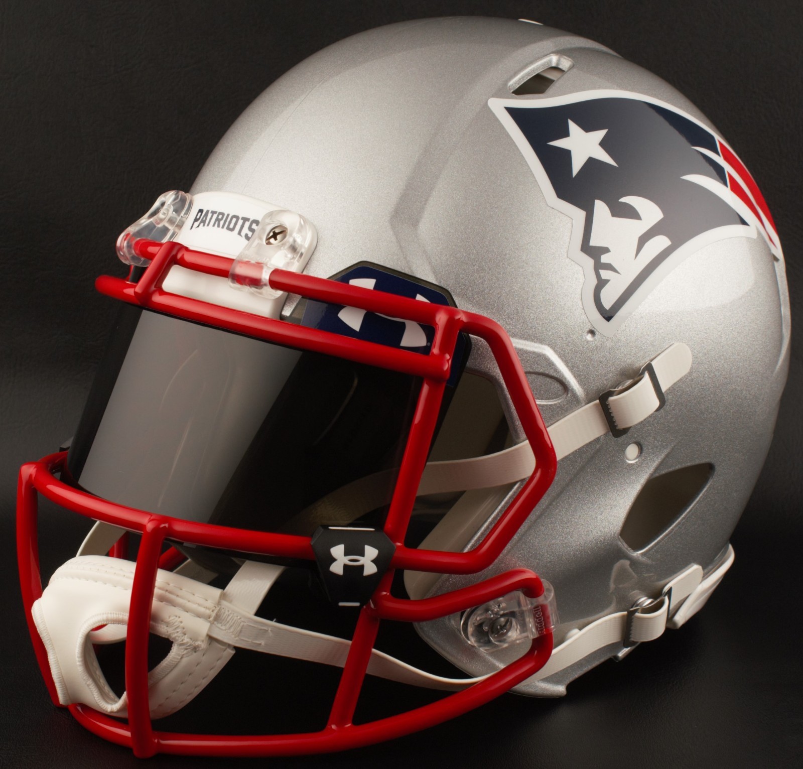 NEW ENGLAND PATRIOTS Authentic GAMEDAY Football Helmet w/ BLACK-TINT Eye Shield