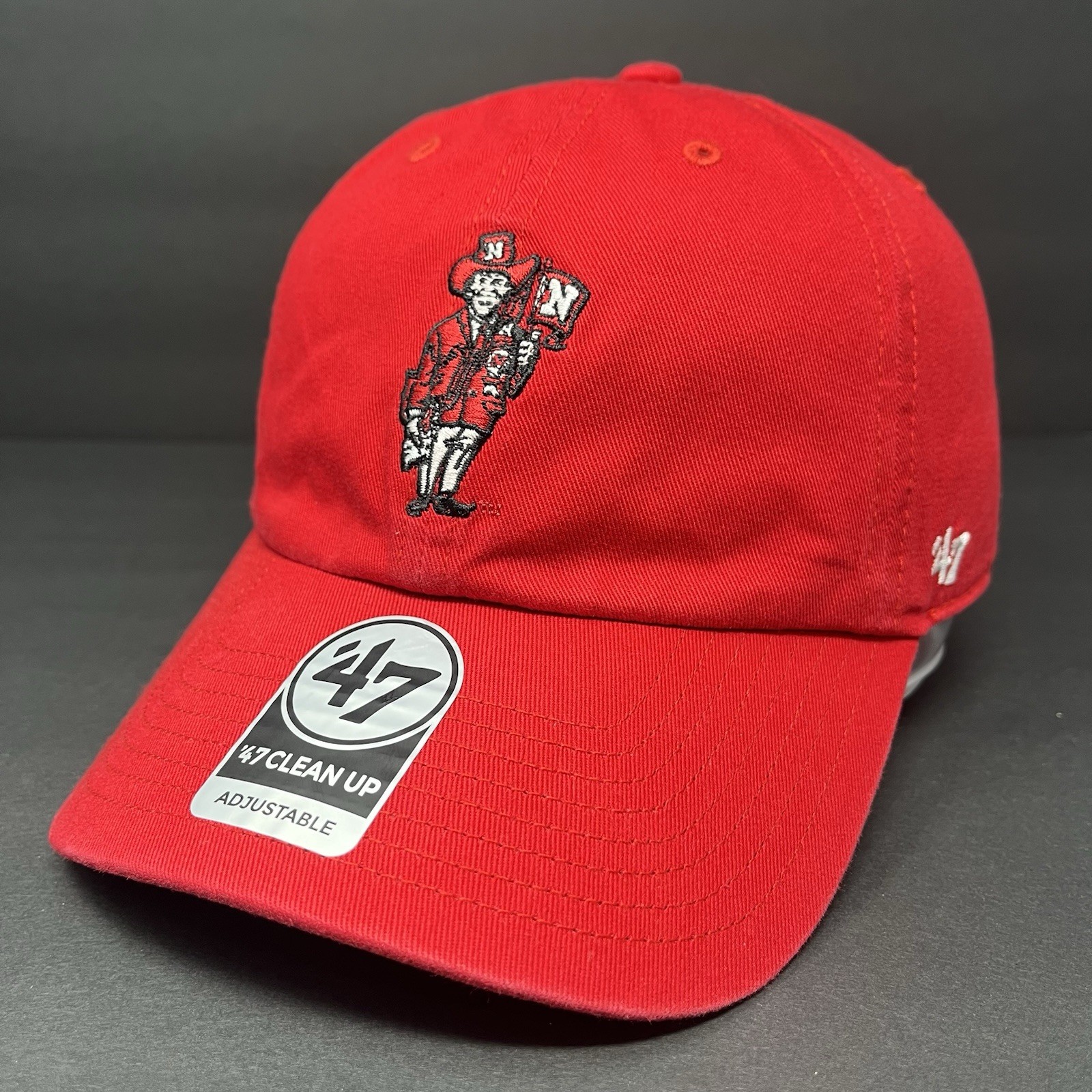 ‘47 Brand NCAA Nebraska Cornhuskers NU Mens Clean Up Hat Cap Adjustable Red NEW