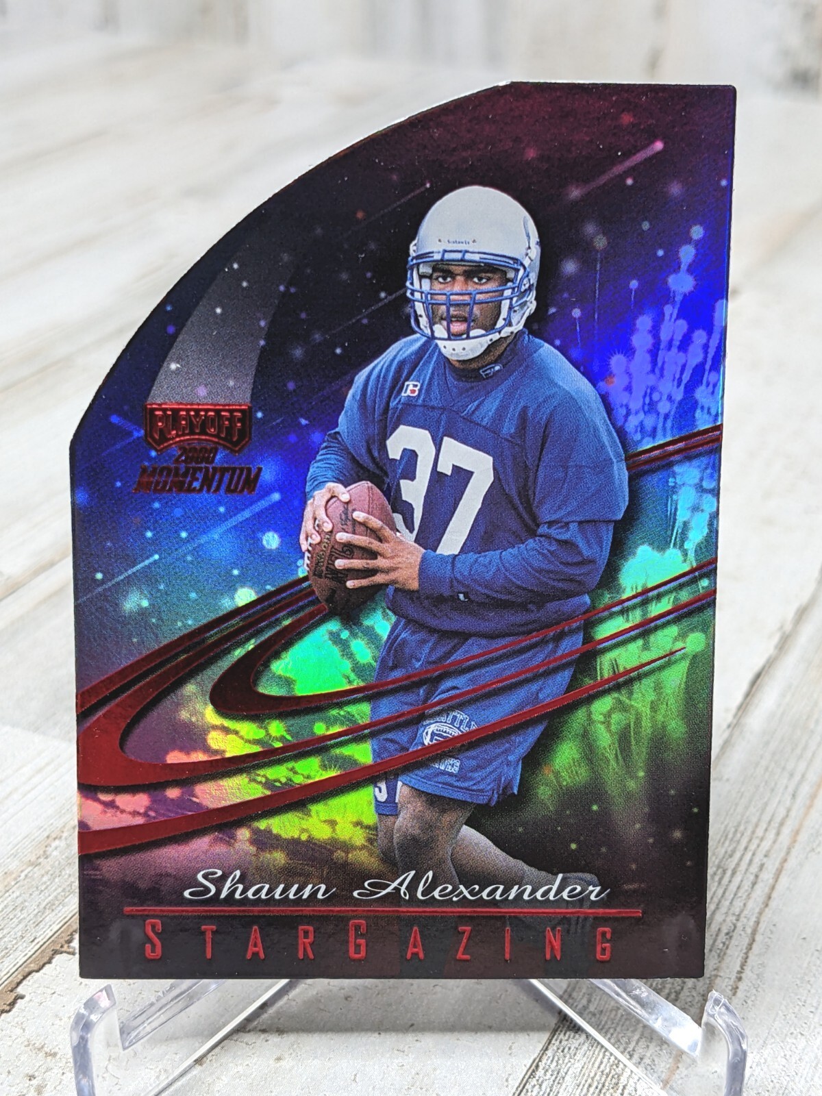 2000 Playoff Momentum Star Gazing Red Die-Cut /75 Shaun Alexander RC RARE