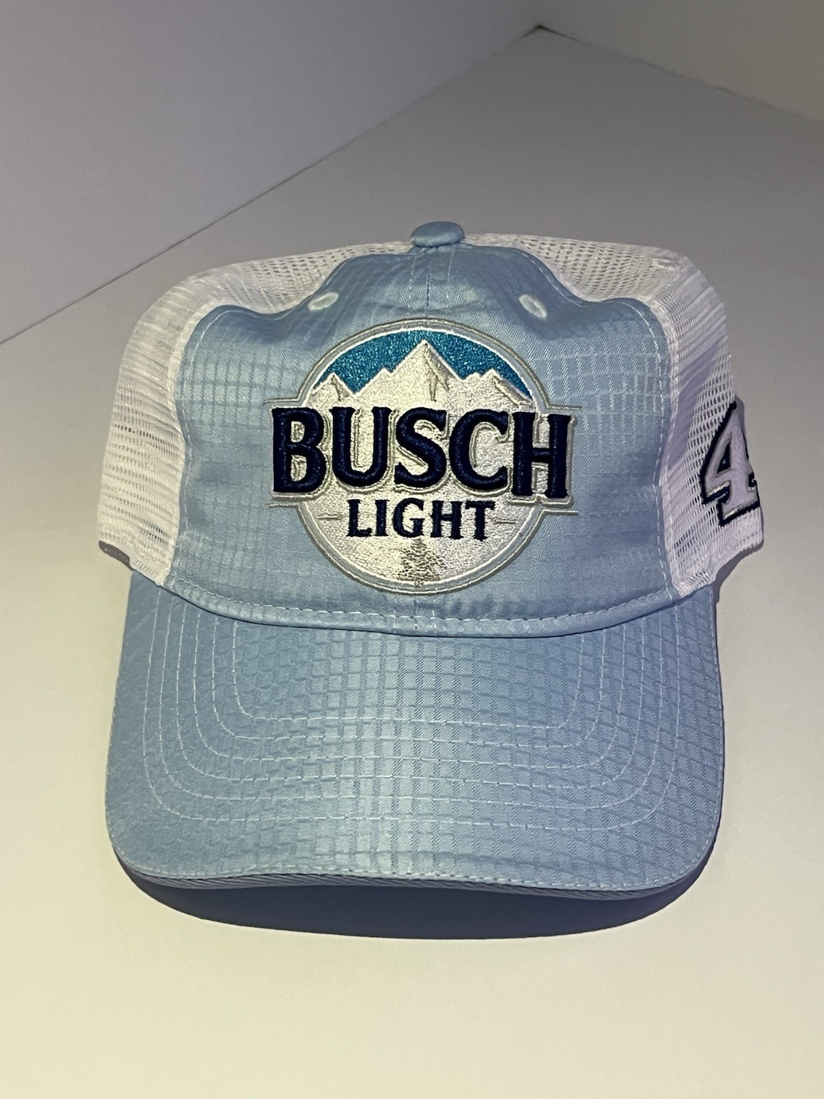 Busch Light Hat NASCAR Racing Stewart Hass #4 Blue Blue Mesh Mens SnapBack New