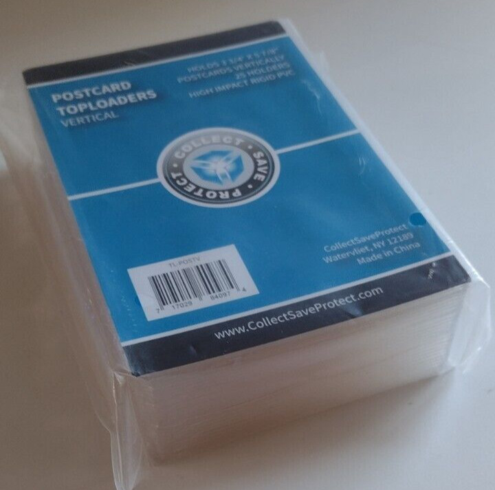 (25) CSP Vertical Postcard Rigid Top Load Protector New NIP ID: 3 3/4×5 7/8